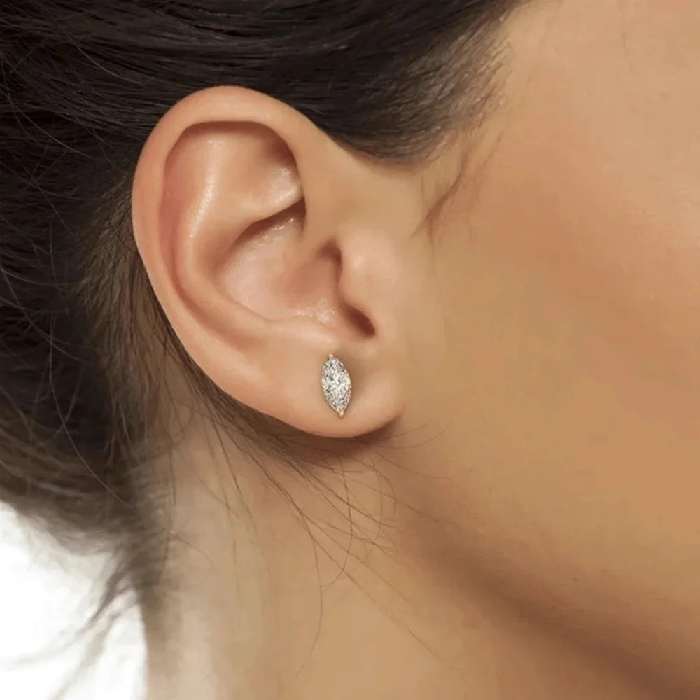Sterling Forever Earrings with Marquise Cut Cubic Zirconia. Brand new!